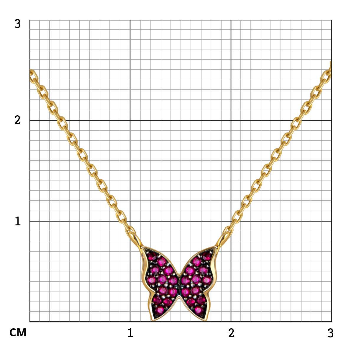 Колье из жёлтого золота с фианитами 