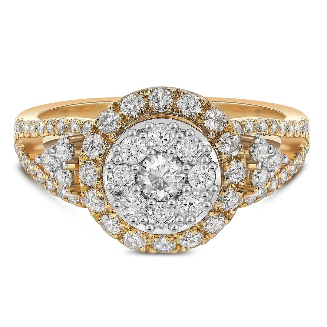 Кольцо из жёлтого золота с бриллиантами (060998)