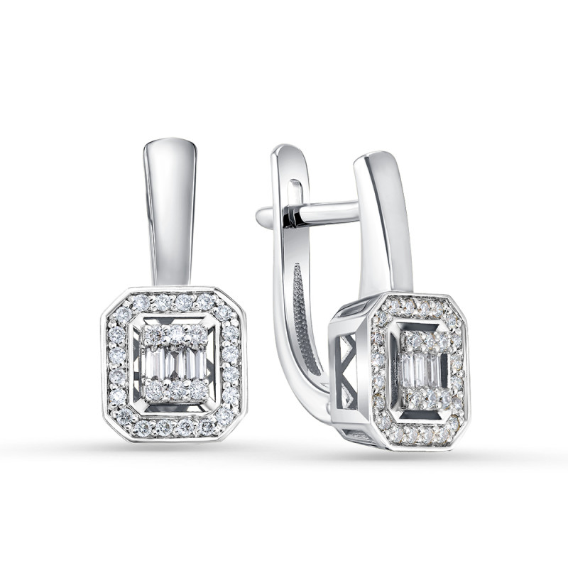 Серьги из белого золота с бриллиантами (060866)