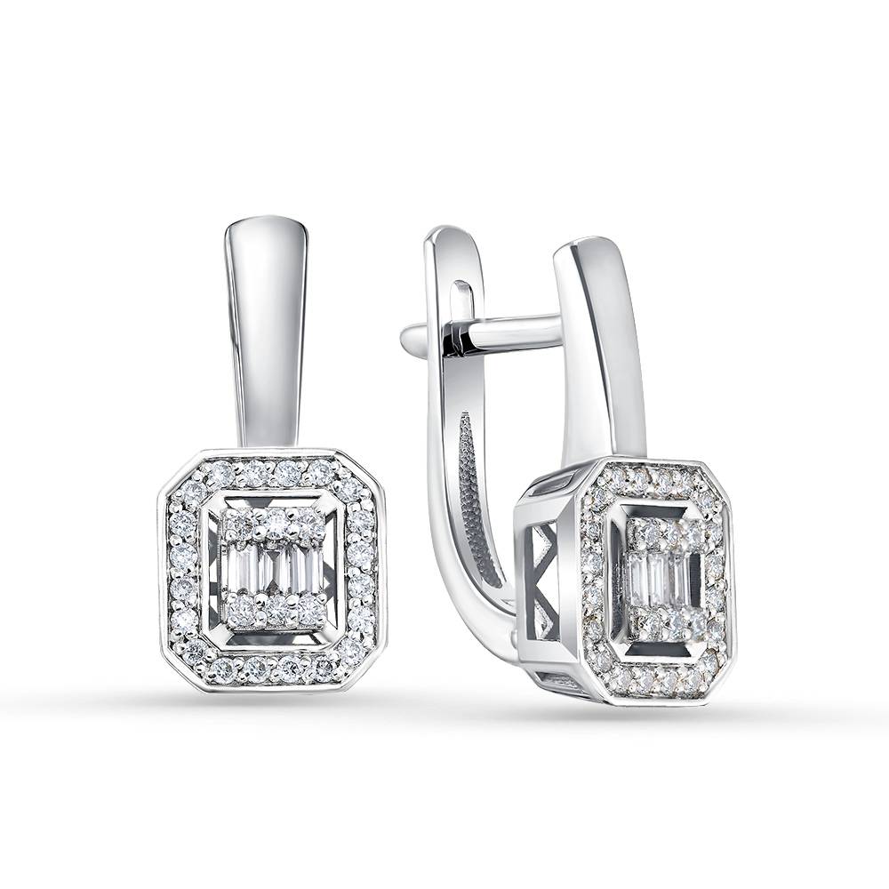 Серьги из белого золота с бриллиантами (060866)