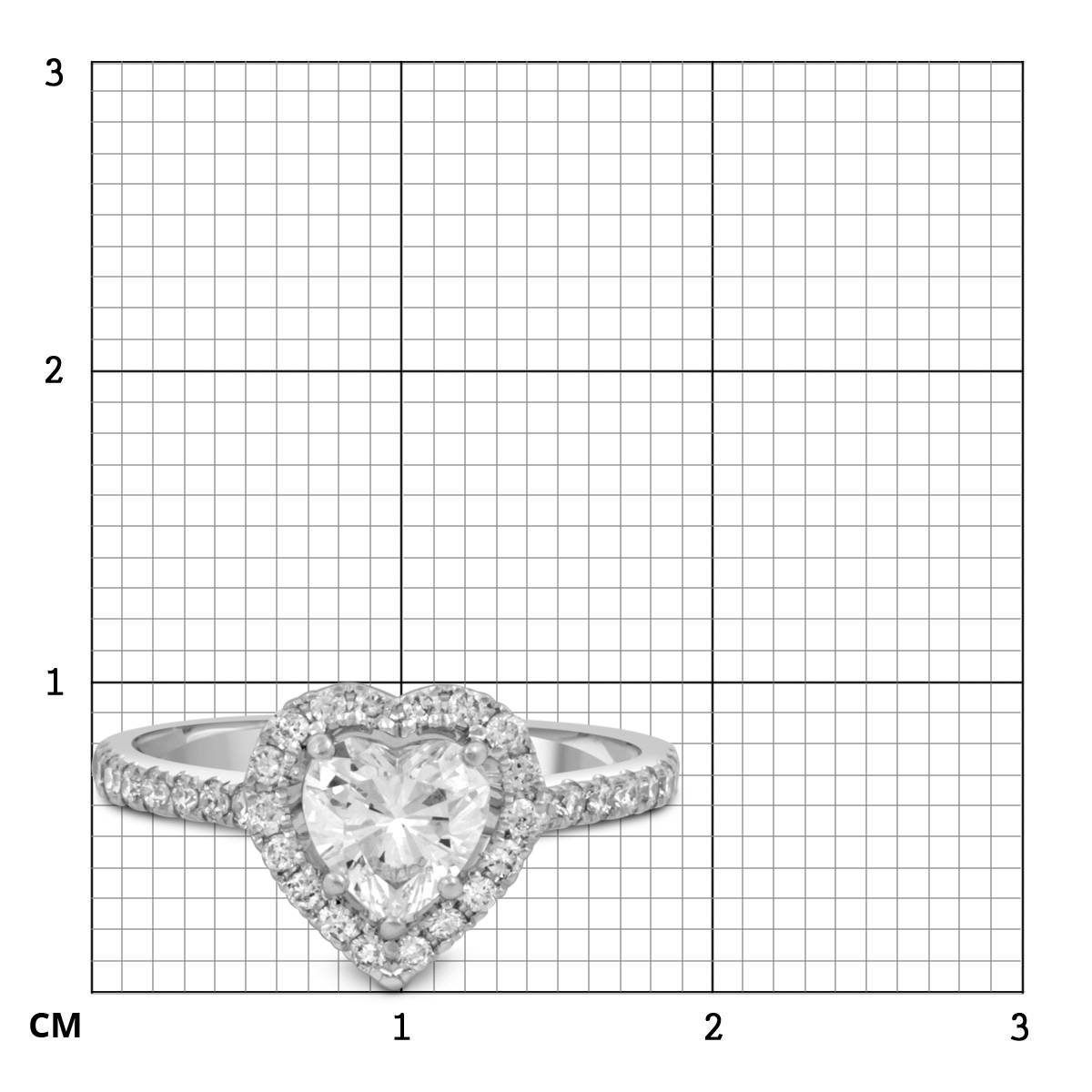 Помолвочное кольцо из белого золота с бриллиантами (050095)