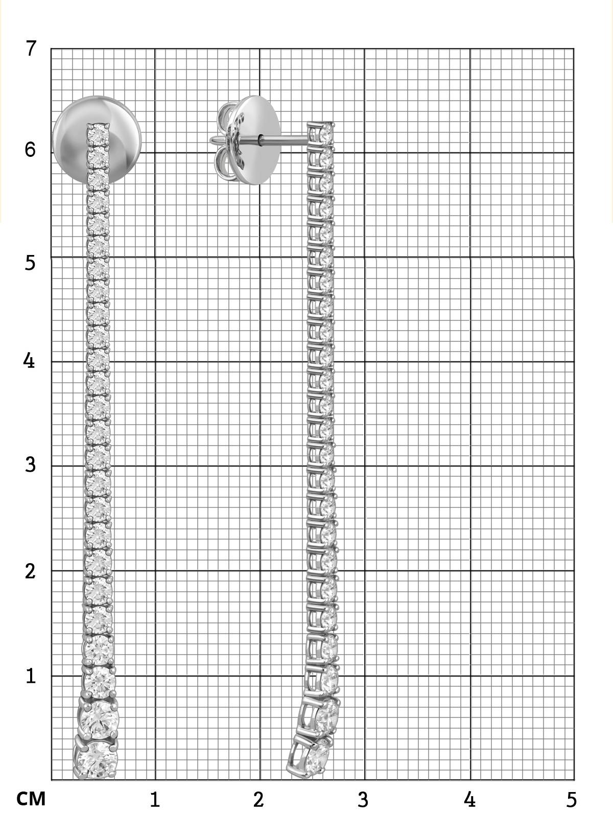 Серьги из белого золота с бриллиантами 