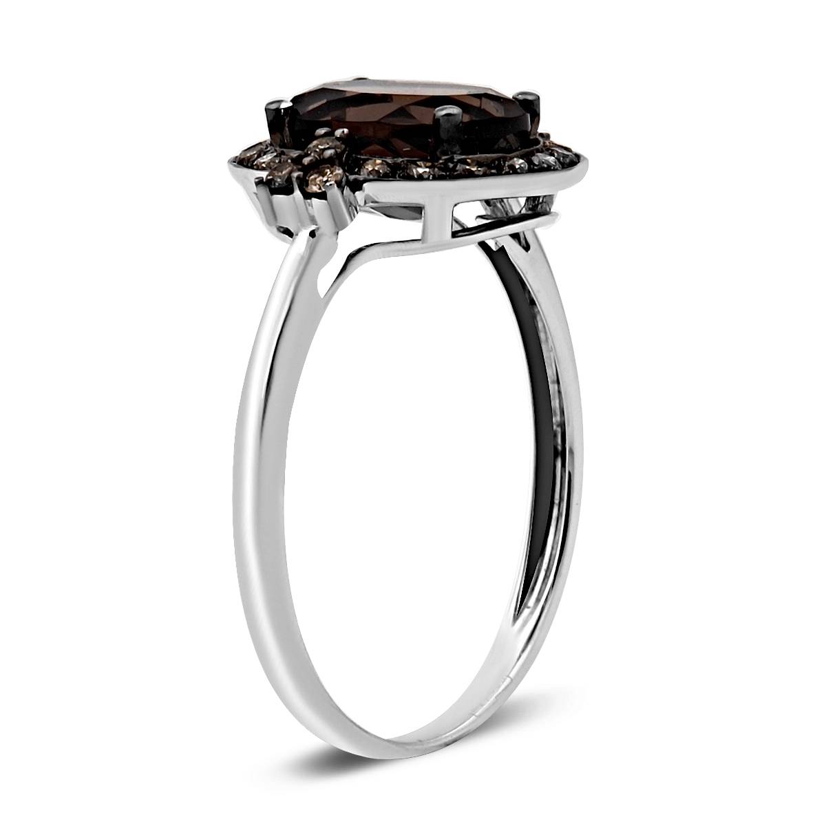 Кольцо из белого золота с бриллиантами и топазом (013886)