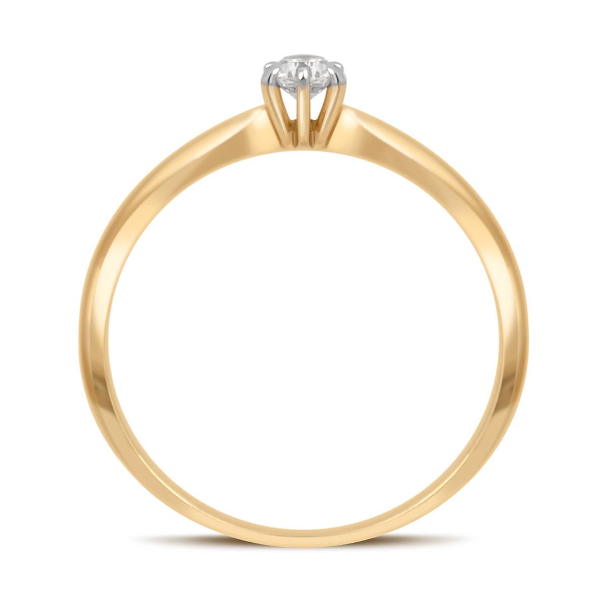 Помолвочное кольцо из жёлтого золота с бриллиантом (032739)