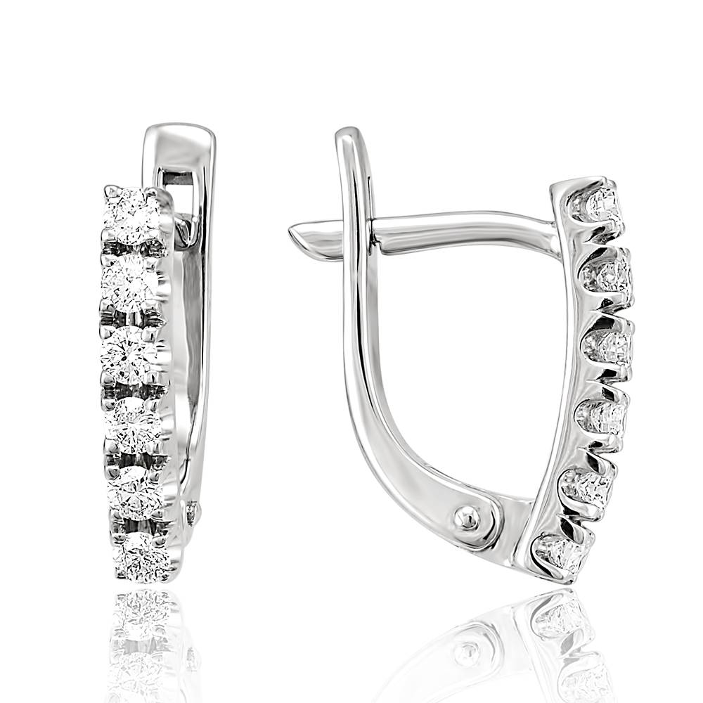 Серьги из белого золота с бриллиантами (053103)