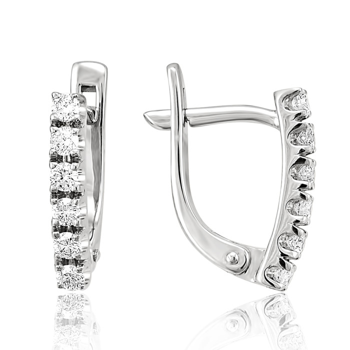 Серьги из белого золота с бриллиантами (053103)