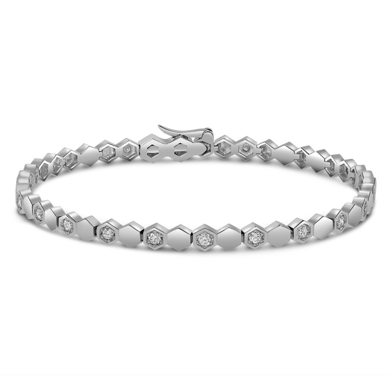 Браслет из белого золота с бриллиантами (049150)