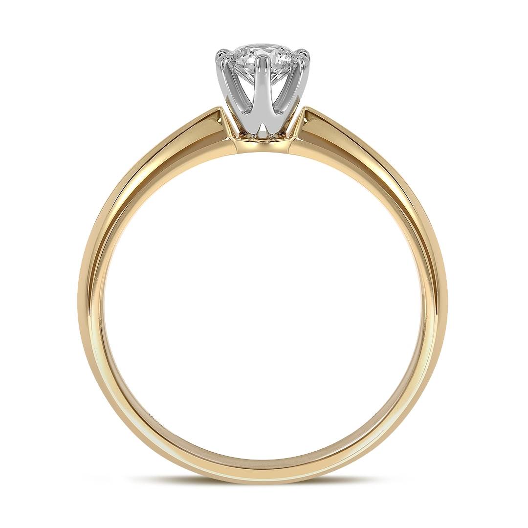 Помолвочное кольцо из комбинированного золота с бриллиантом (039505)