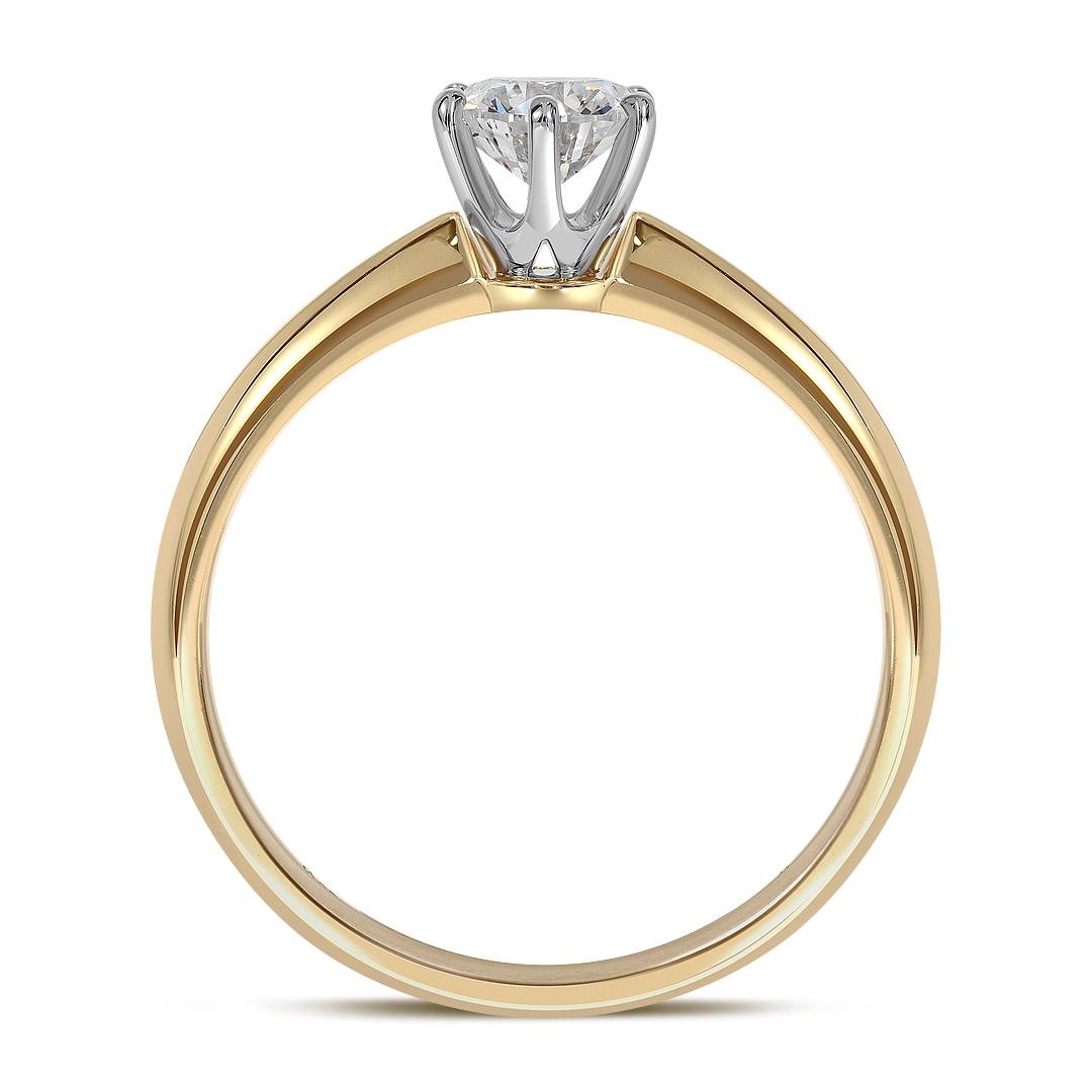 Помолвочное кольцо из комбинированного золота с бриллиантом (039507)