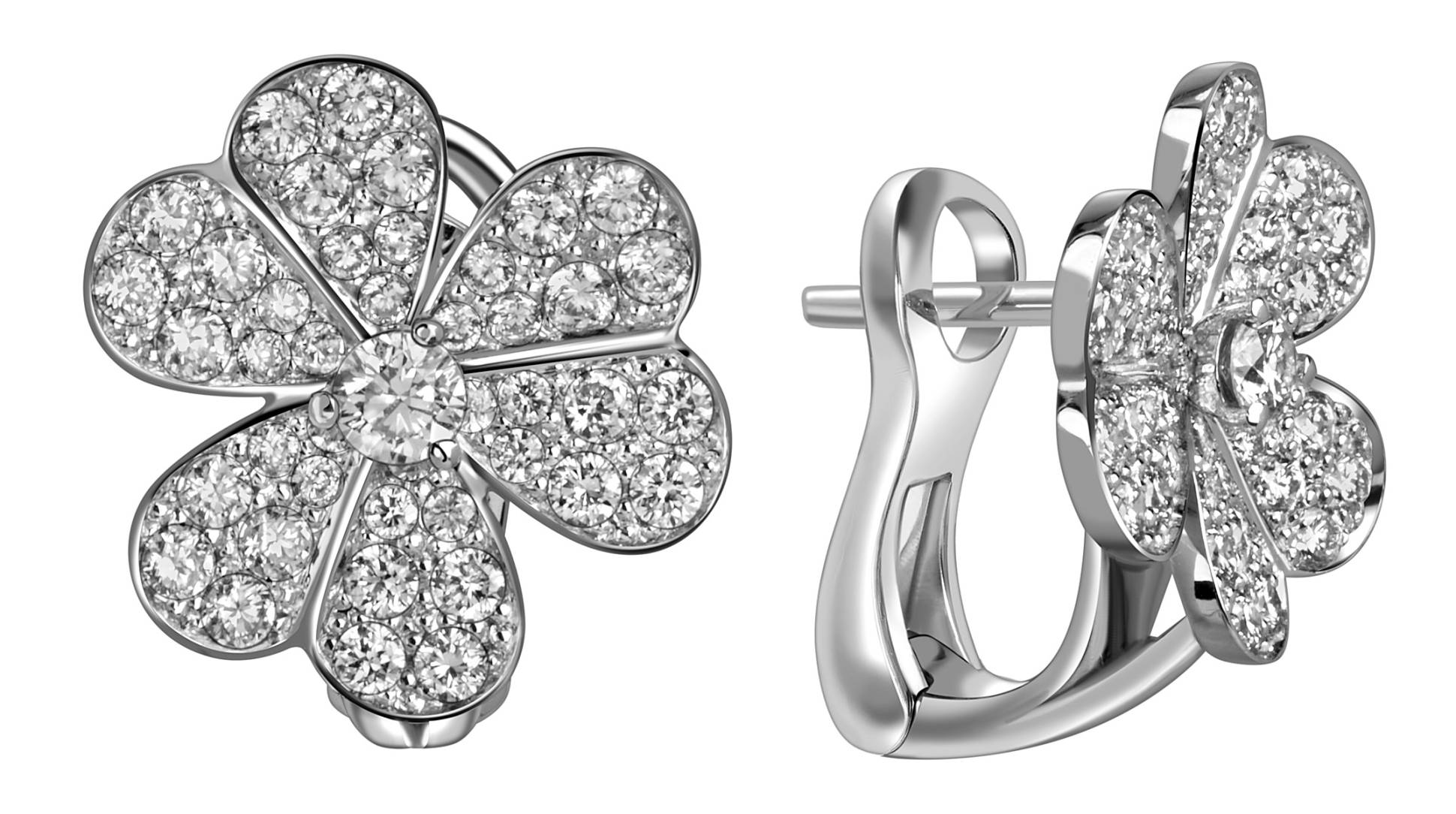 Серьги из белого золота с бриллиантами (060283)