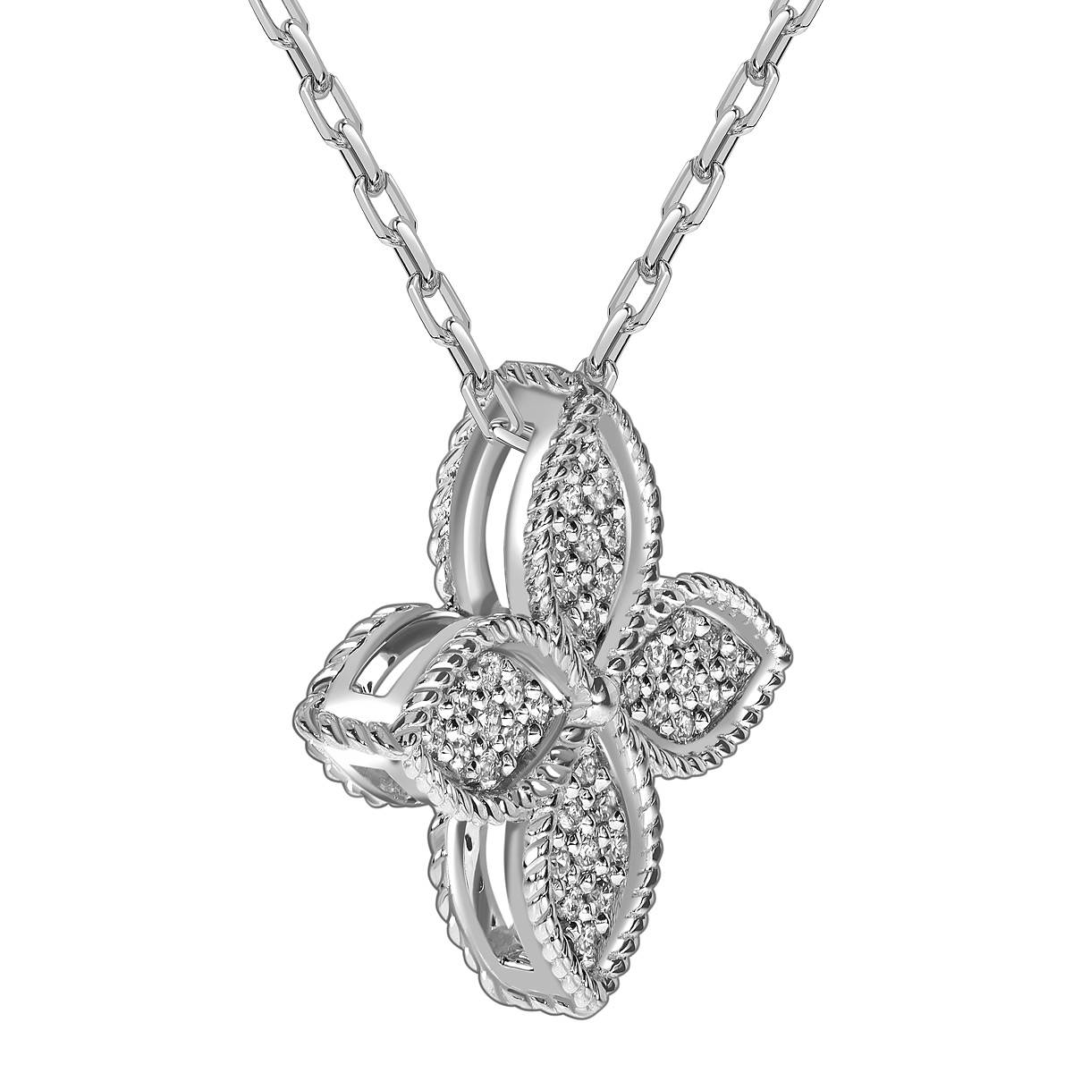 Колье из белого золота с бриллиантами (061618)