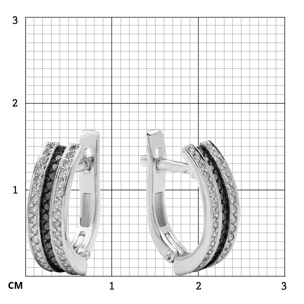Серьги из белого золота с бриллиантами (056176)
