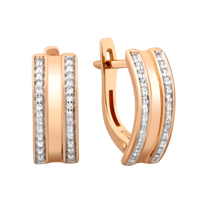 Серьги из красного золота с бриллиантами (024022)