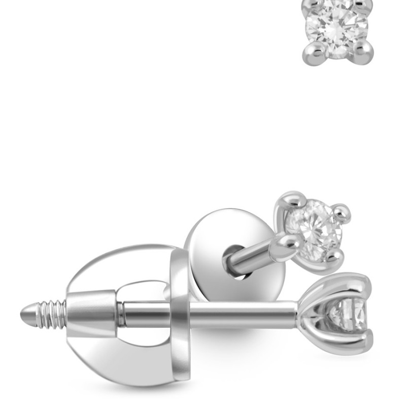 Пусеты из белого золота с бриллиантами (043441)