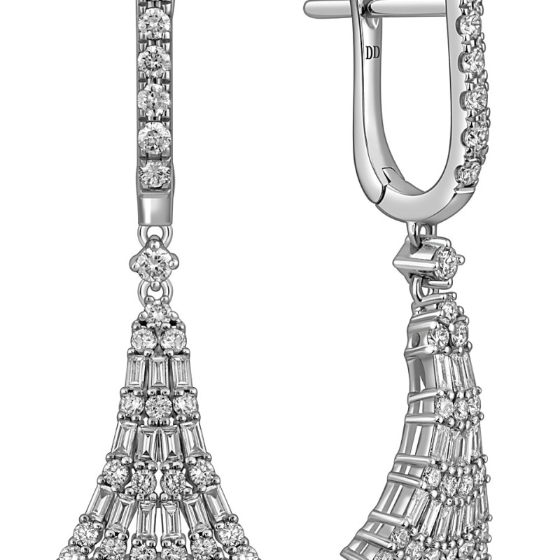 Серьги из белого золота с бриллиантами (057762)