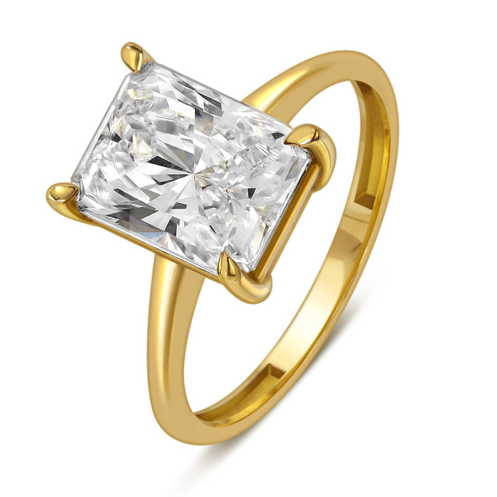 Кольцо из жёлтого золота с кварцем (057708)