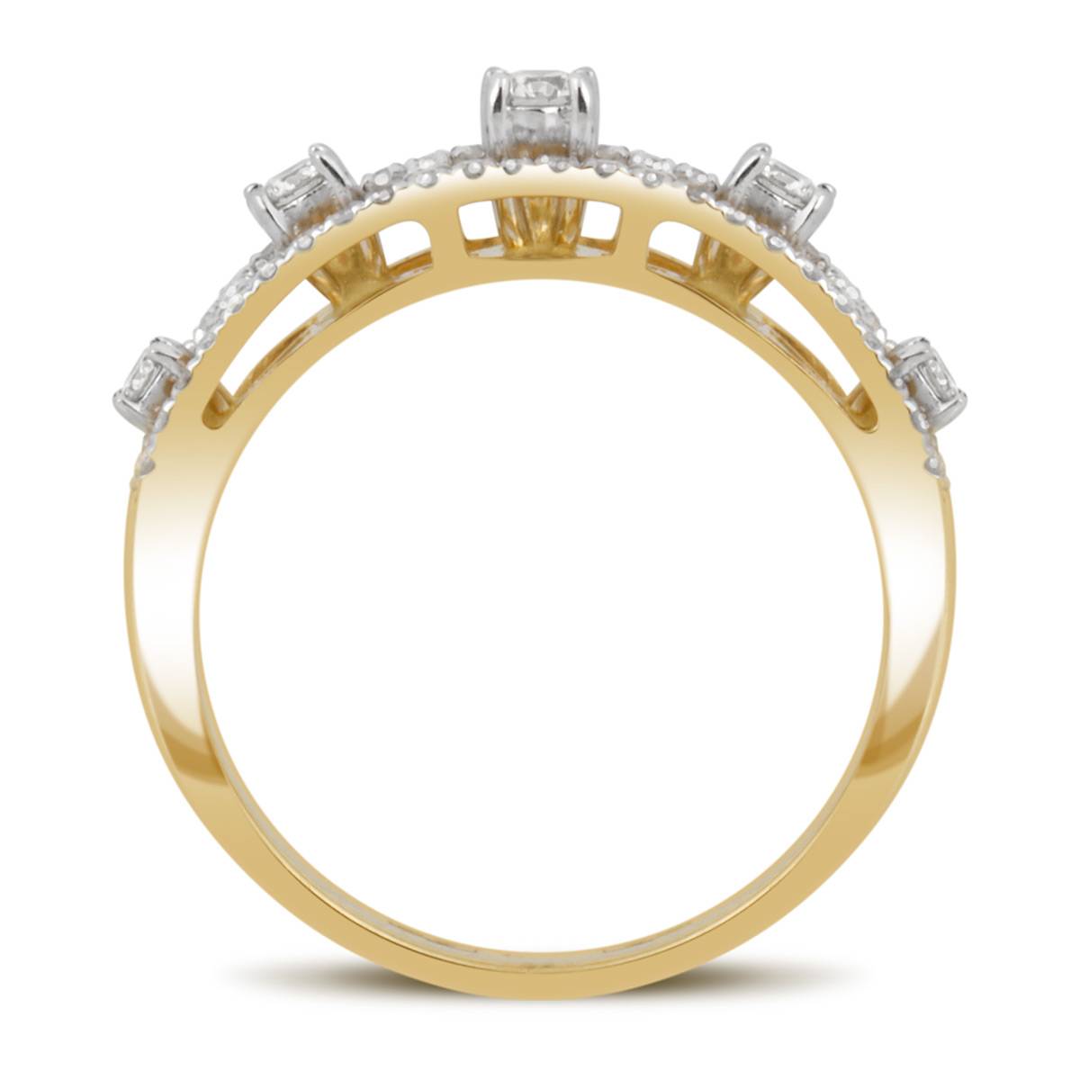 Кольцо из комбинированного золота с бриллиантами (039647)