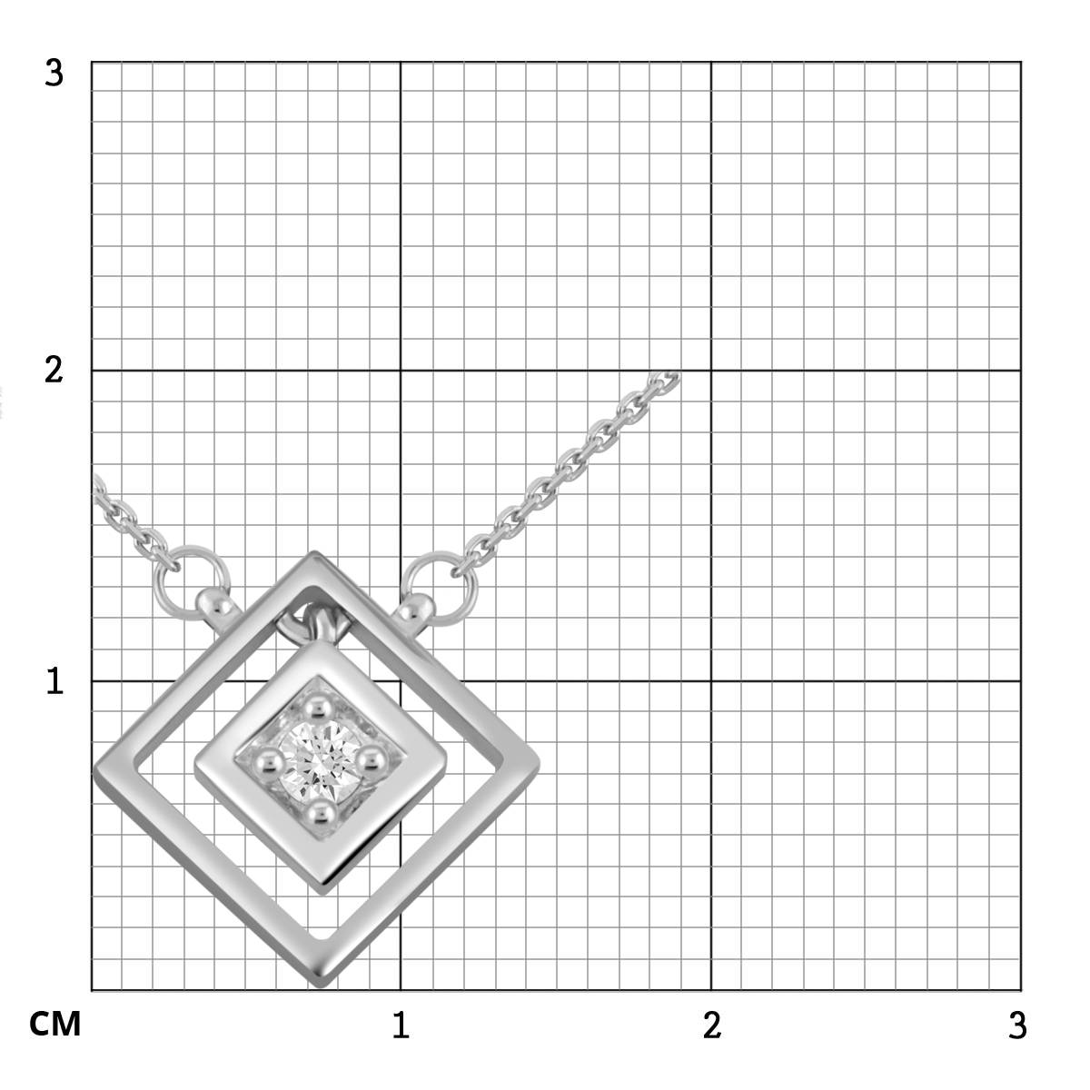 Колье из белого золота с бриллиантом (046474)