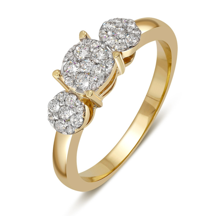 Кольцо из жёлтого золота с бриллиантами (039641)
