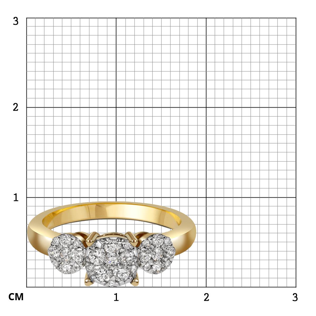Кольцо из жёлтого золота с бриллиантами (039641)