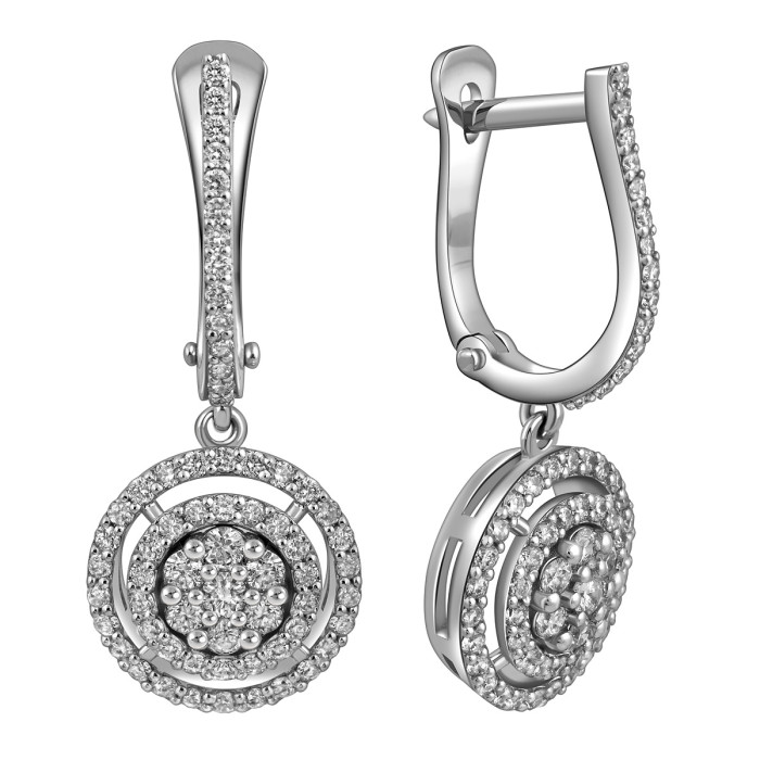 Серьги из белого золота с бриллиантами (025196)