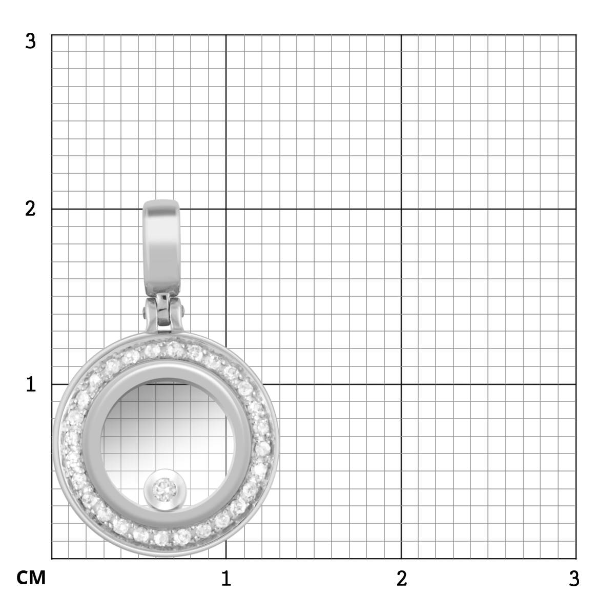 Кулон из белого золота с бриллиантами (039721)