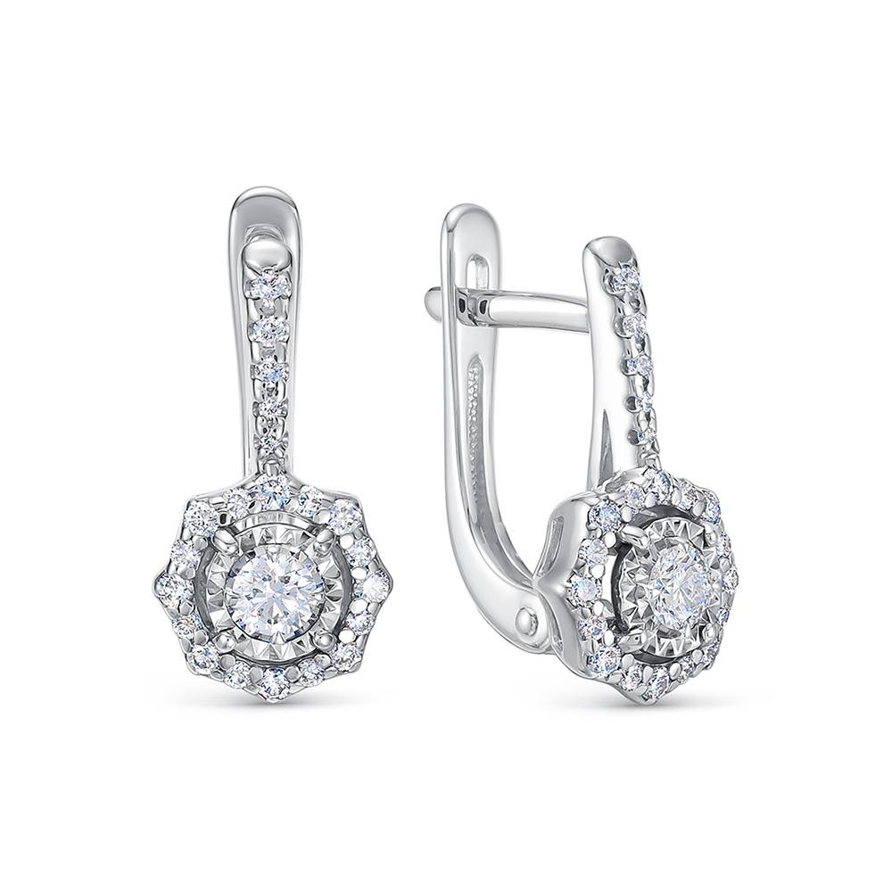Серьги из белого золота с бриллиантами (053893)