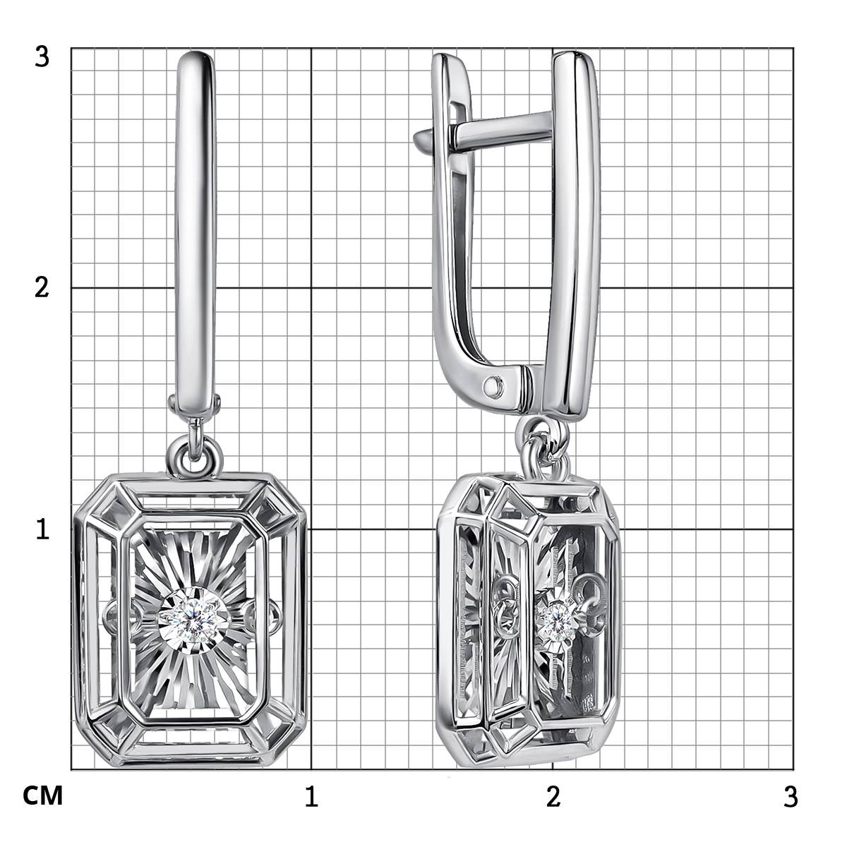 Серьги из белого золота с 