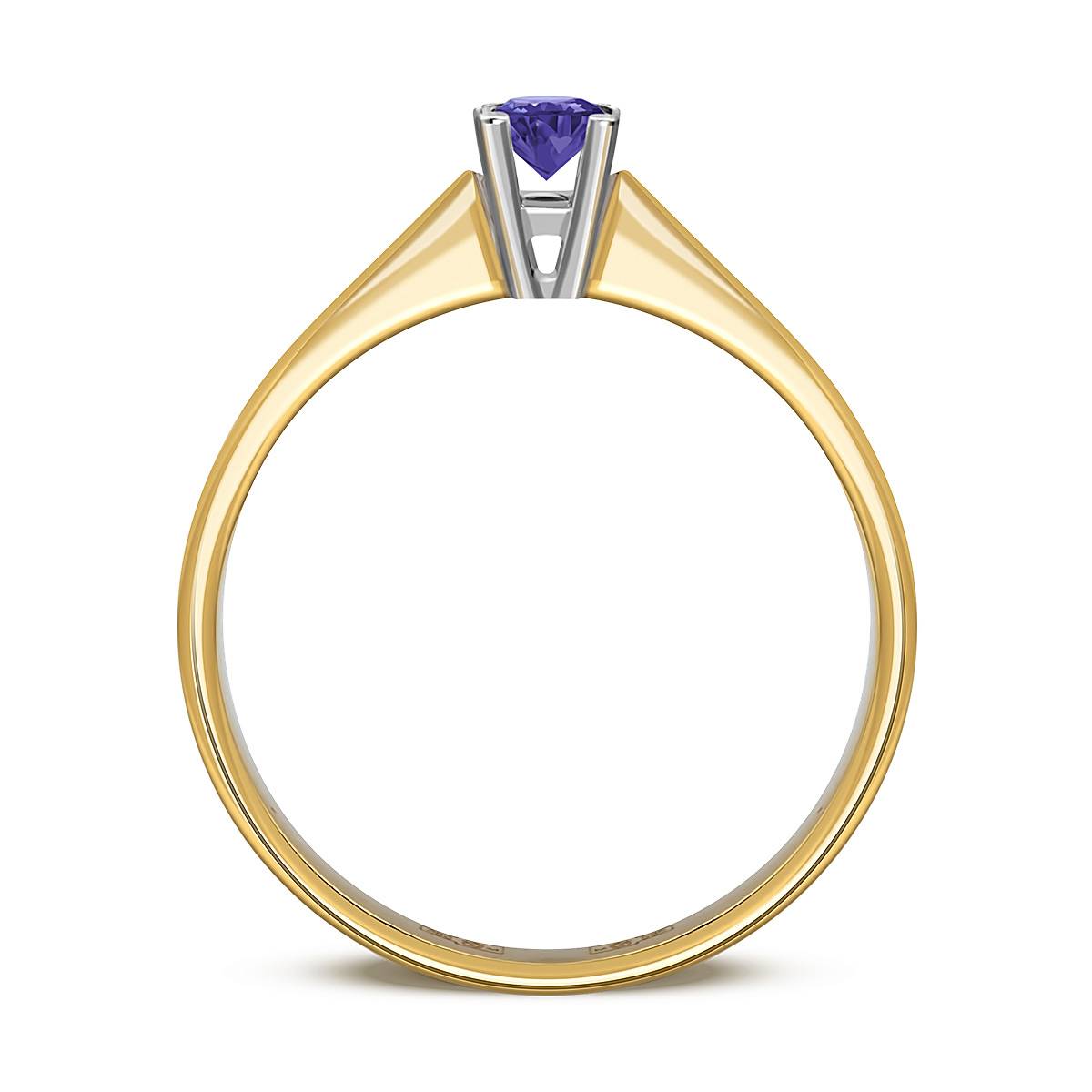 Помолвочное кольцо из комбинированного золота с танзанитом (045275)