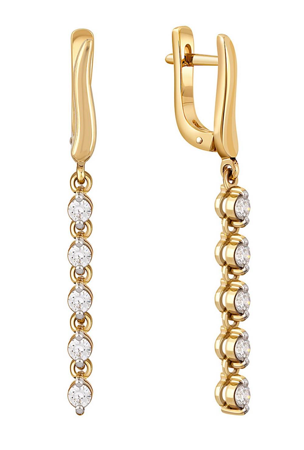 Серьги из жёлтого золота с бриллиантами (038526)