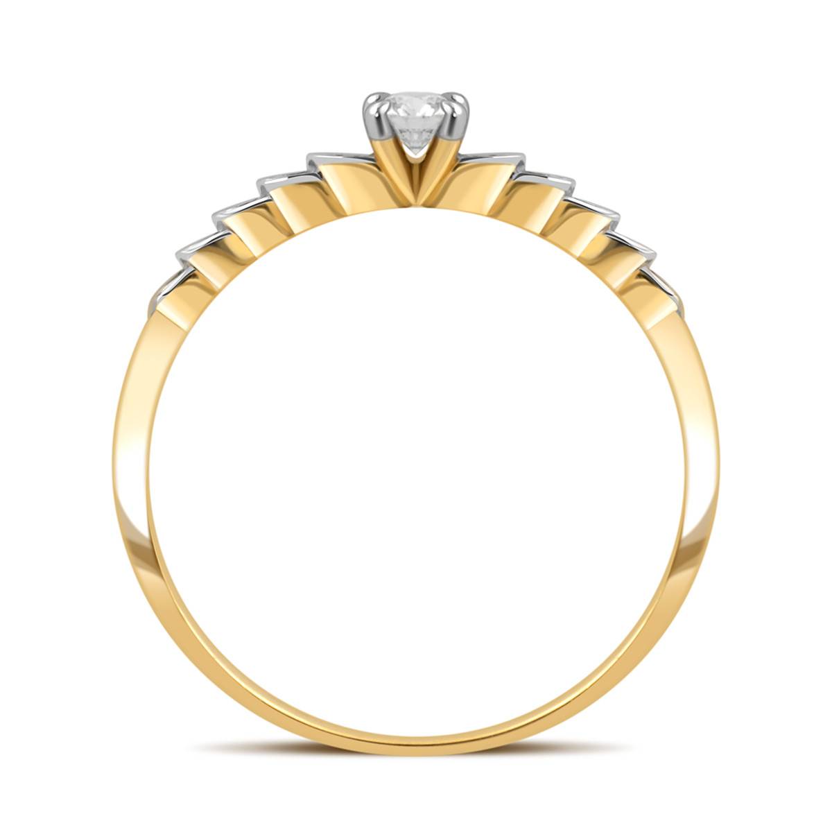 Помолвочное кольцо из жёлтого золота с бриллиантами (032743)