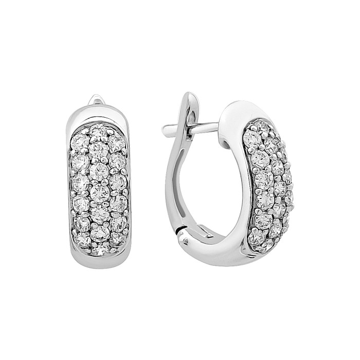 Серьги из белого золота с бриллиантами (012808)