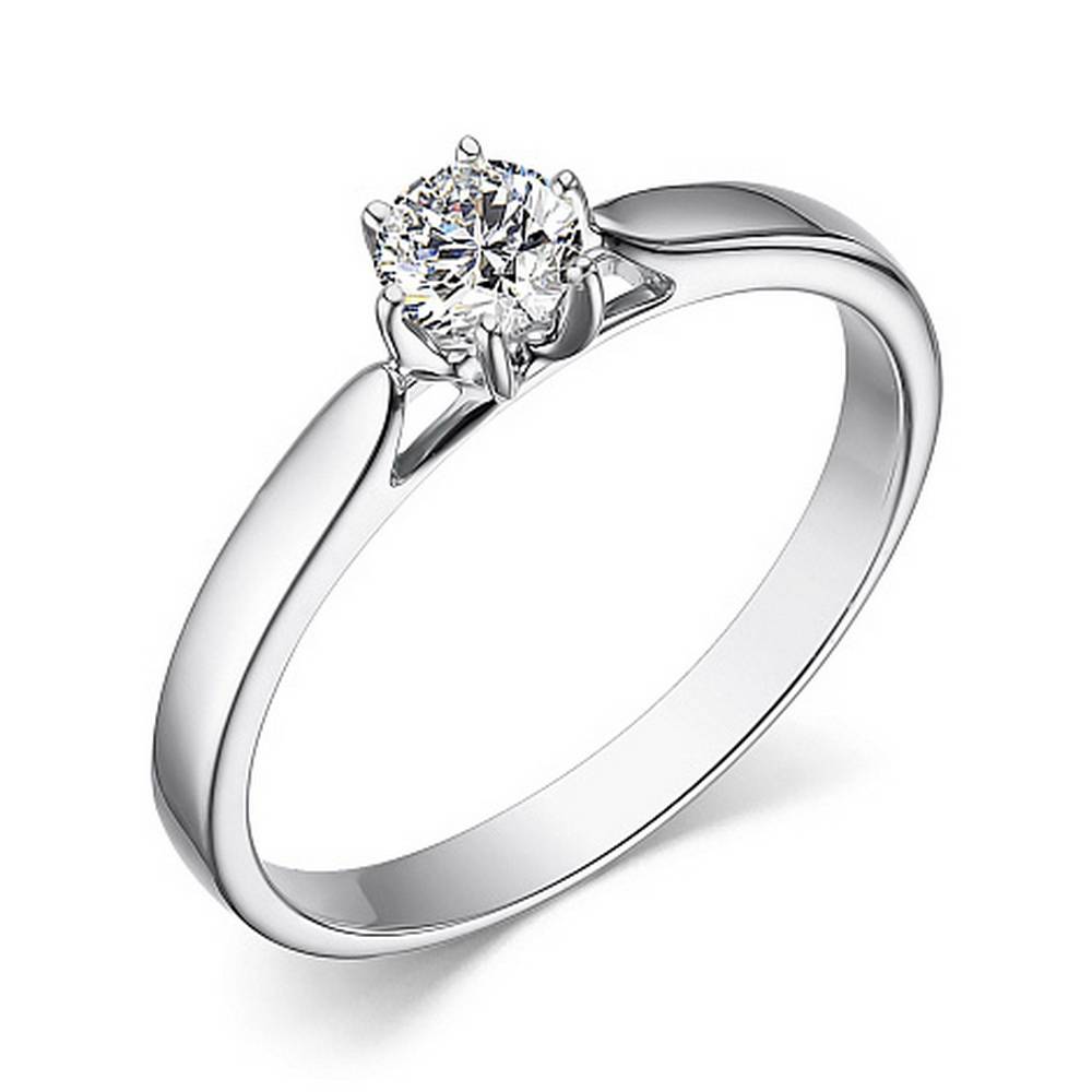 Помолвочное кольцо из белого золота с бриллиантом (053675)