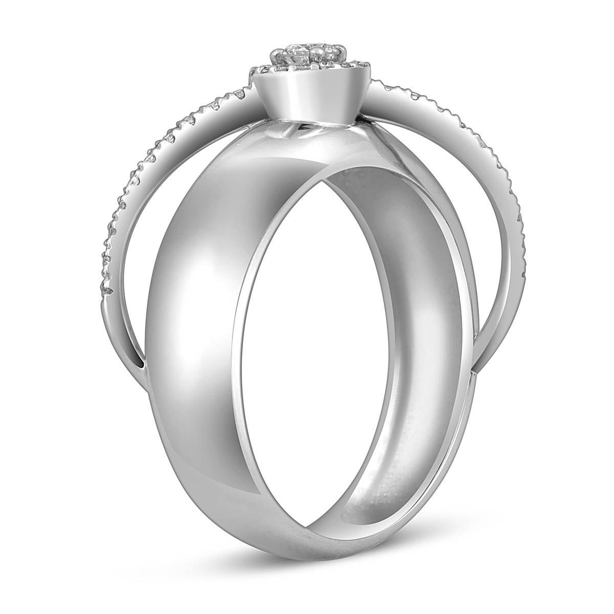 Кольцо из белого золота с бриллиантами (052940)