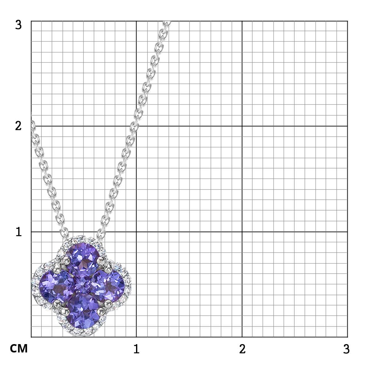 Колье из белого золота с бриллиантами и танзанитами (053884)