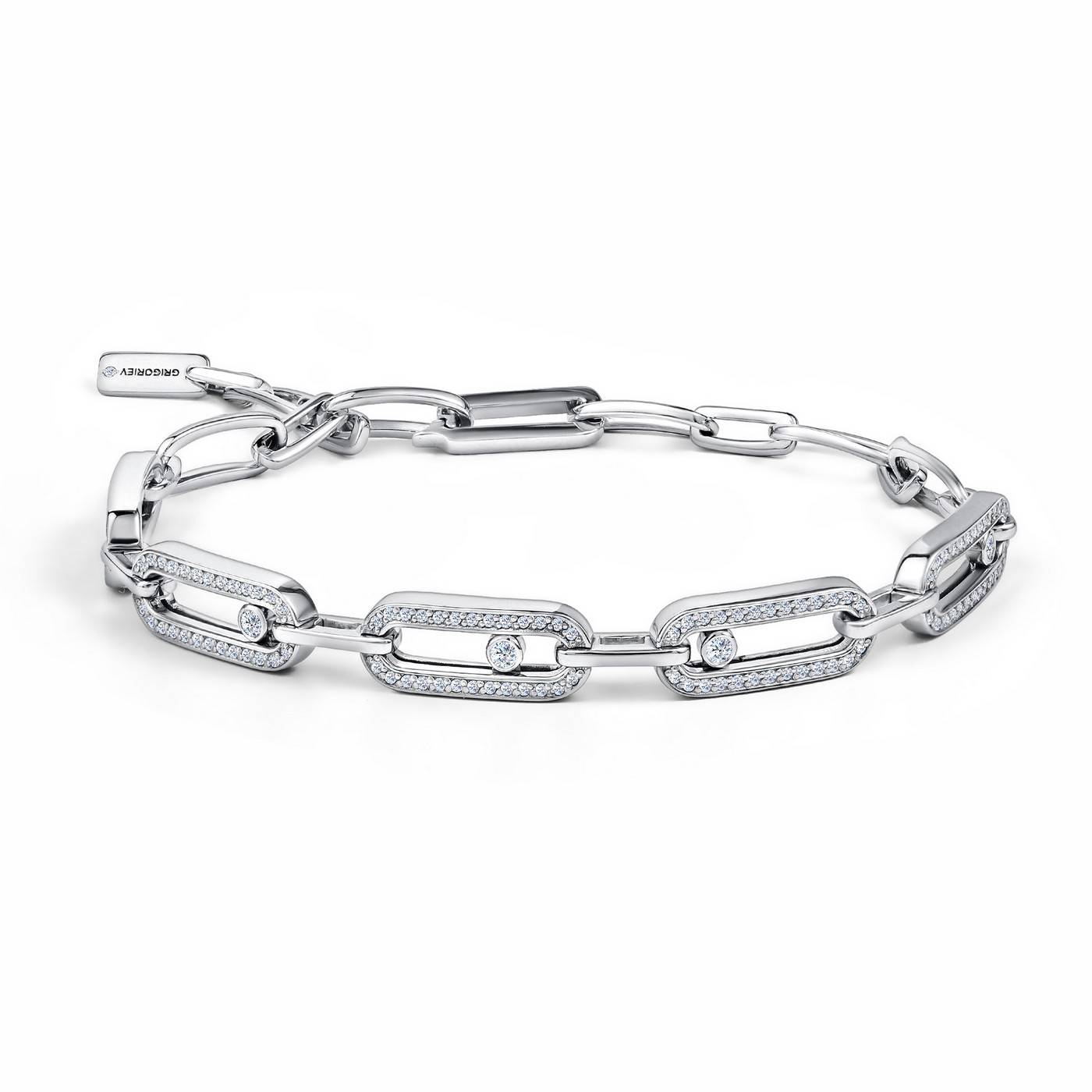 Браслет из белого золота с бриллиантами (060569)