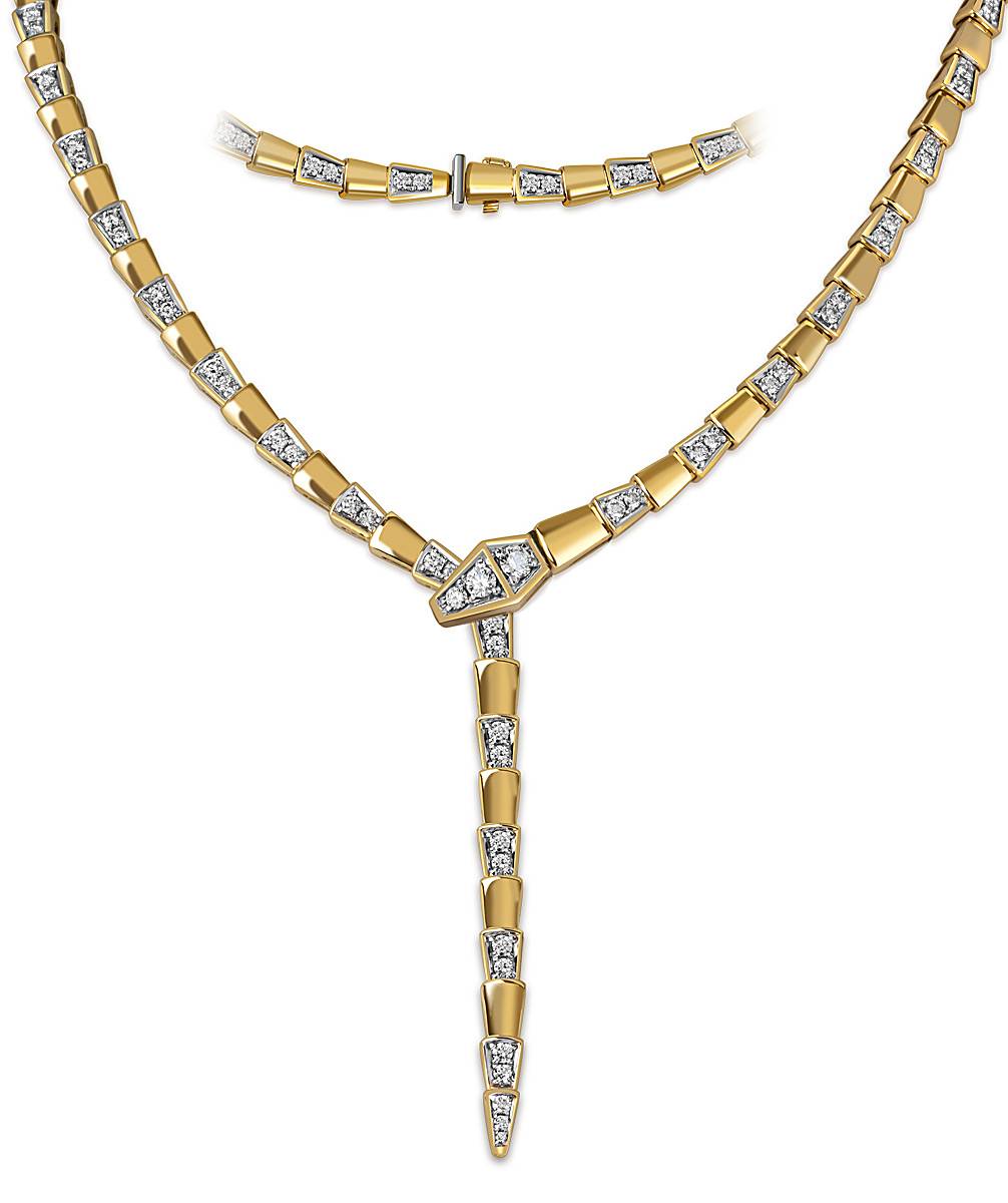 Колье из жёлтого золота с бриллиантами (060512)