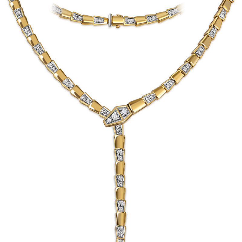 Колье из жёлтого золота с бриллиантами (060512)