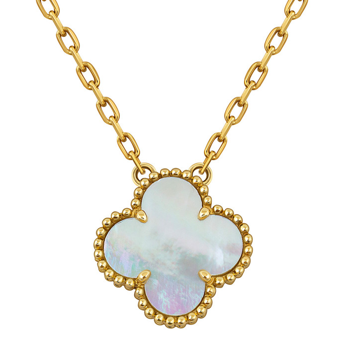 Колье из жёлтого золота с перламутром (050463)