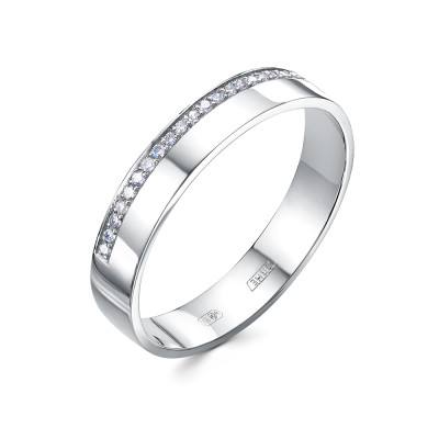 Обручальное кольцо из платины с бриллиантами (057989)