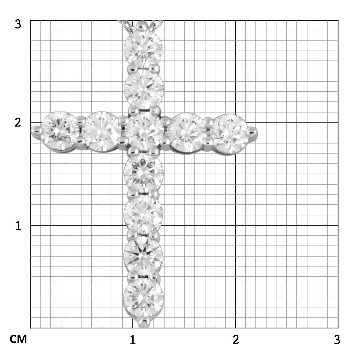 Колье крест из белого золота с бриллиантами (051716)