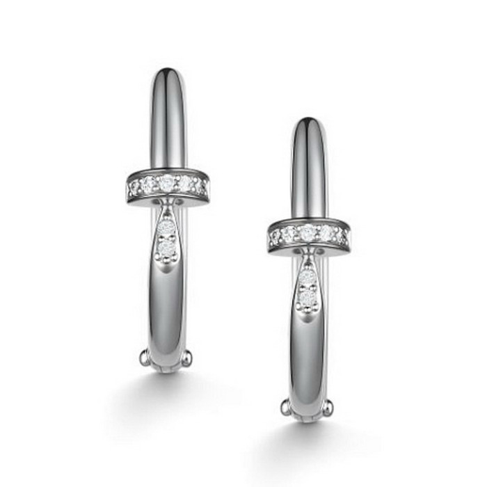 Серьги из белого золота с бриллиантами (059476)