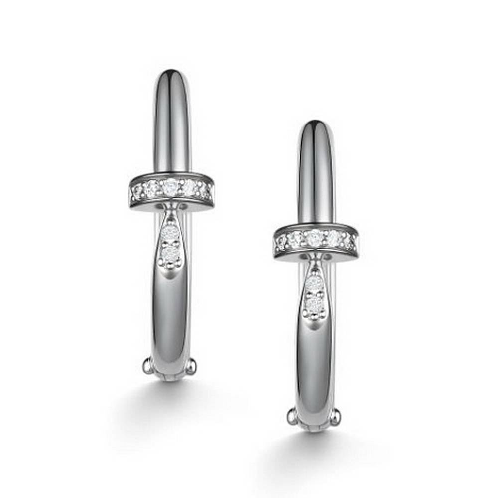 Серьги из белого золота с бриллиантами (059476)