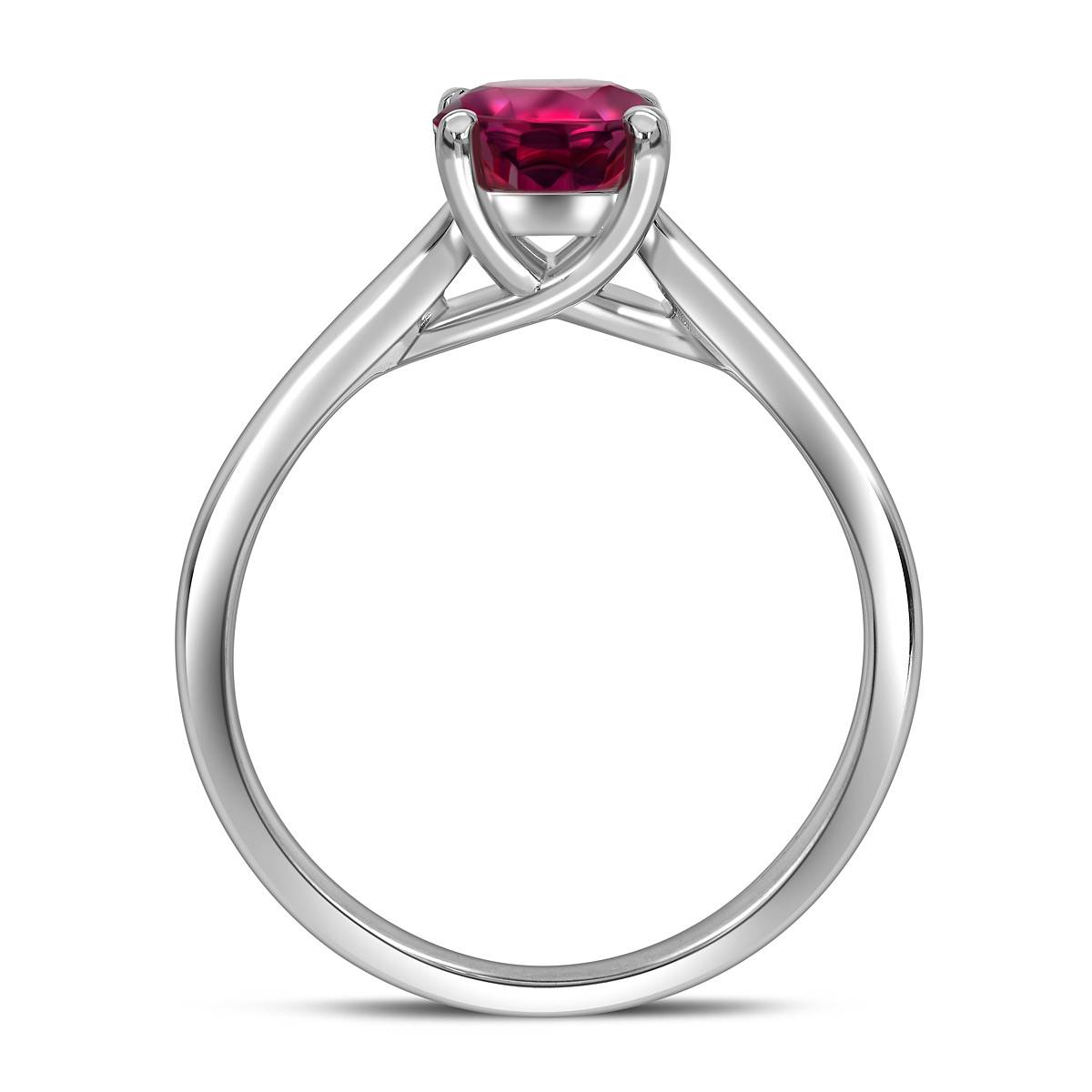 Помолвочное кольцо из белого золота с рубином (049636)