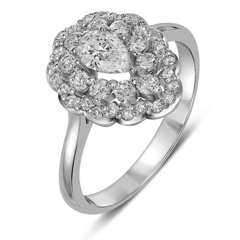 Кольцо из белого золота с бриллиантами (059687)