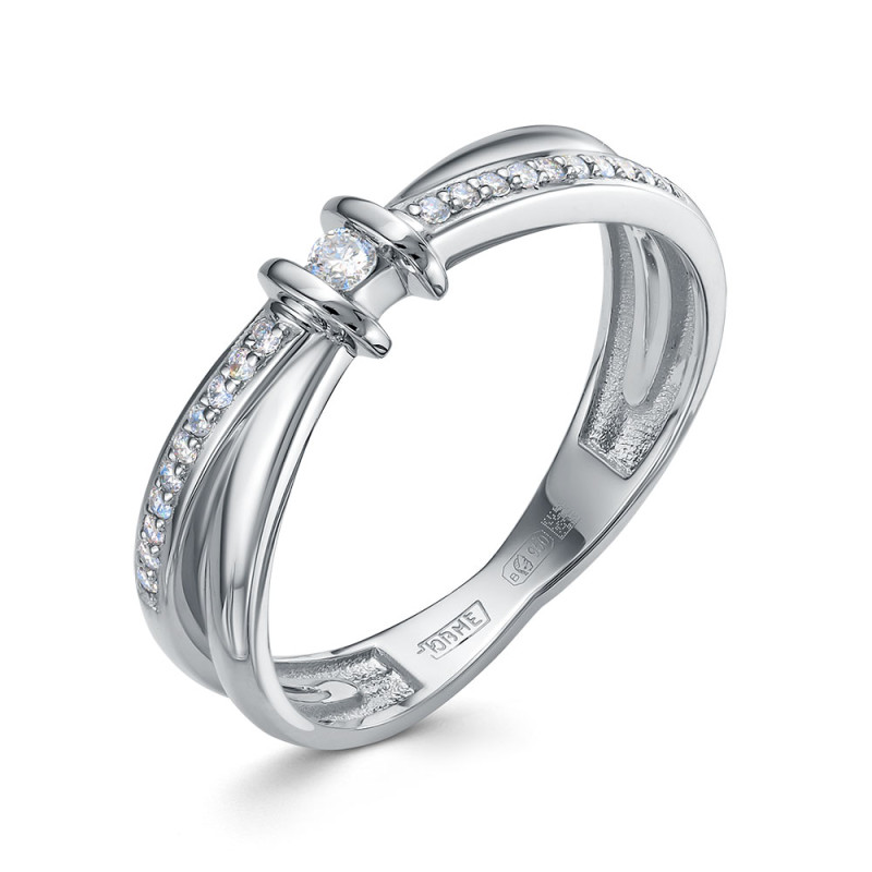 Помолвочное кольцо из платины с бриллиантами (060621)