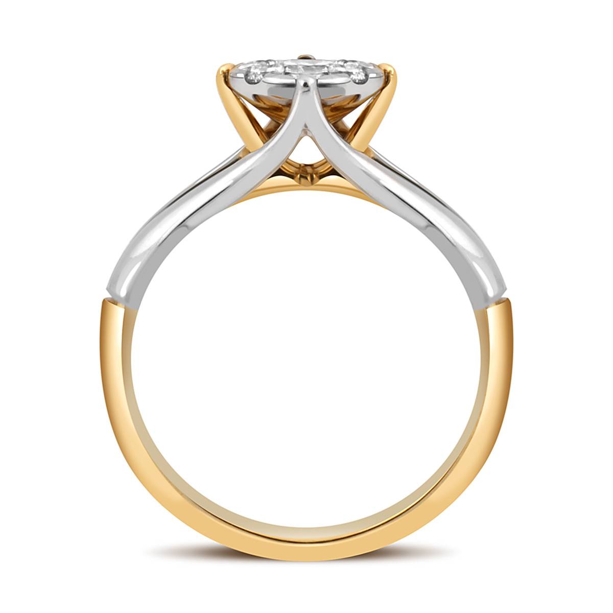 Кольцо из комбинированного золота с бриллиантами (038524)