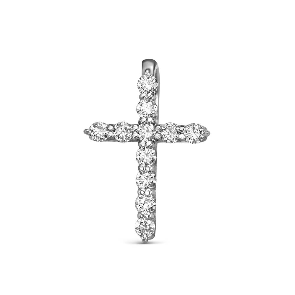 Кулон крест из платины с бриллиантами (058391)