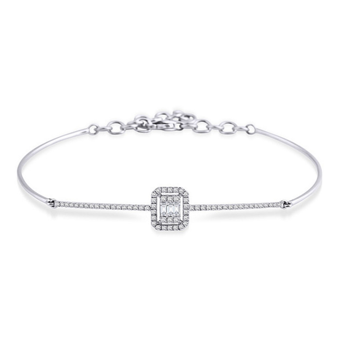 Браслет из белого золота с бриллиантами (050652)