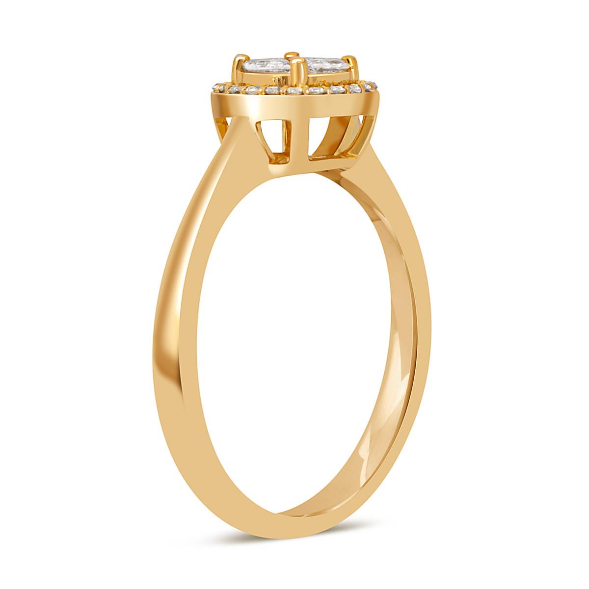 Кольцо из жёлтого золота с бриллиантами (048441)